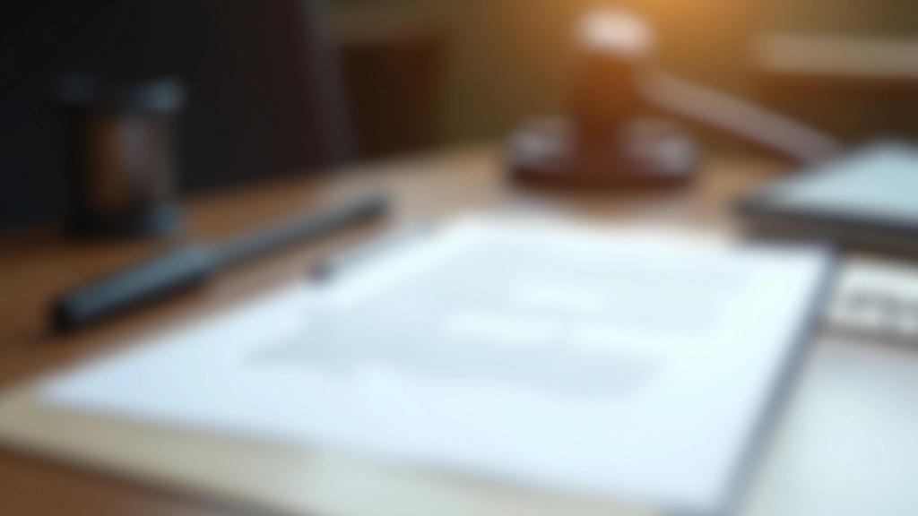 Regulatory compliance documentation and legal frameworks on a professional desk